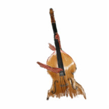 Upright acoustic bass with hands musician acrylic cut outs