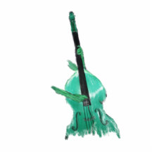 Upright bass, two hands, aqua version for musician acrylic cut outs