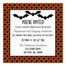 Uptown Glam Bats Halloween Party Invite
