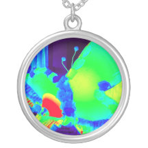 Uptrend , butterfly in vivid  cheerful colours pendant