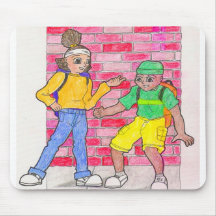 Urban anime art gallery characters mouse pad
