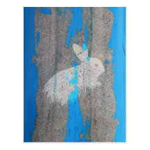 Urban Rabbit Graffiti Postcard
