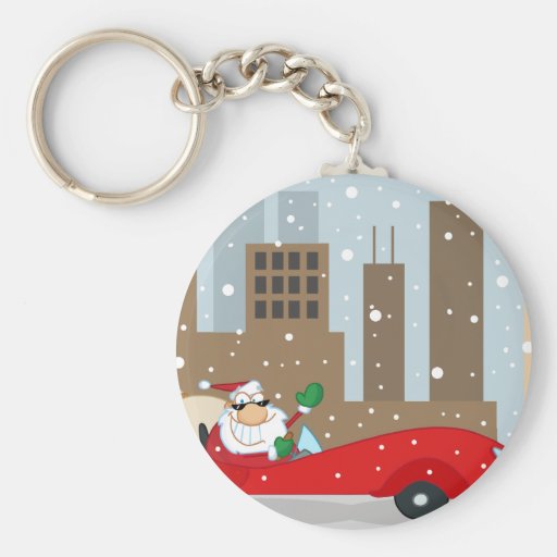 Urban Santa in Sleek Car Keychains