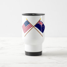 US and New Zealand Crossed Flags Mug