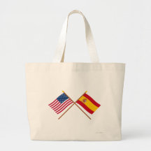US and Spain Crossed Flags Bags