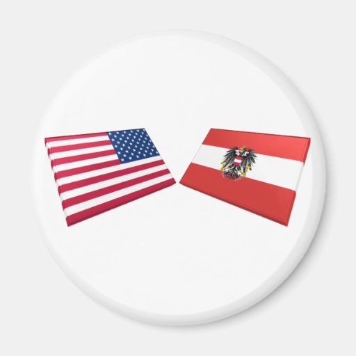 US & Austria Flags Fridge Magnets