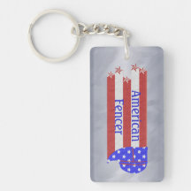 USA Americana Fencing Silver Keychain Acrylic Keychain