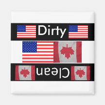 USA Canada flag clean dirty dishwasher magnet