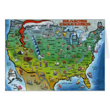 USA Christmas Map Card