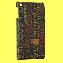 USA Cities Text Collage ipad mini cases