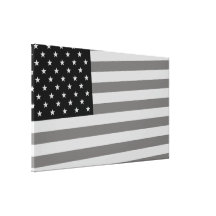 USA Flag Black & White Stretched Canvas Prints