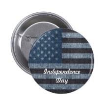 USA flag - independence day pin button