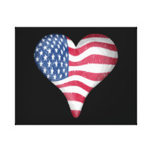 USA Flag Painting Stretched Canvas Prints
