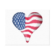 USA Flag Painting Streched Canvas Print
