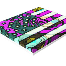 USA flag pop No. 3 Stretched Canvas Print