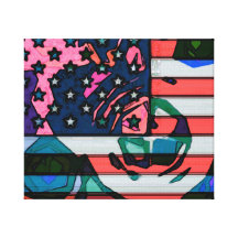 USA flag pop No. 4 Stretched Canvas Prints