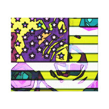USA flag pop No. 7 Stretched Canvas Print