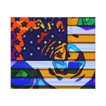 USA flag pop No. 8 Stretched Canvas Print