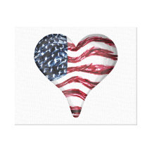 USA Flag Sketch Painting Gallery Wrapped Canvas