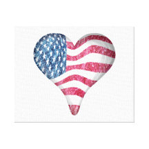 USA Flag Sketch Painting Gallery Wrapped Canvas