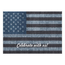 USA flag textured independence day invite