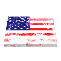 USA FLAG WASH GALLERY WRAPPED CANVAS