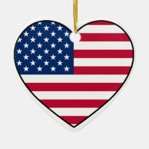 USA Heart Ornament for Christmas Tree