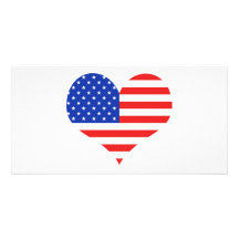 USA Heart Photo Greeting Card