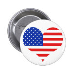 USA Heart Pinback Buttons