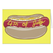 USA-Hotdog 4th of July Greeting Cards