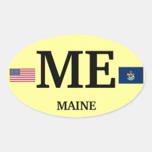 USA- Maine Europea-style Oval Sticker