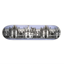 USA Mansion in baby blue Skate Board