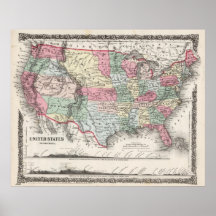 USA Map 1859 (37"X30")USA Map 1859 37X30 Posters