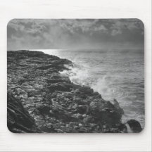 USA. Molten lava flows into the ocean at sunrise Mouse Pads