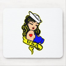 USA Navy Pinup Girl Mousepads