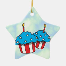 USA patriotic cupcakes Ornament