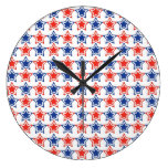 USA Patriotic Stars Round Wallclocks