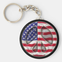 USA Peace Flag Key Chains