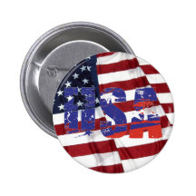 USA RED, WHITE AND BLUE BUTTON