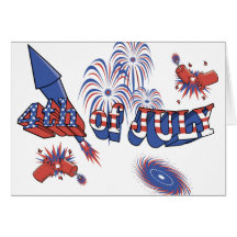 USA-Rocket 4th of July Card