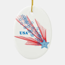 USA Stars Christmas Ornament