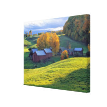 USA, Vermont, Jenne Farm. Rolling green hills Gallery Wrap Canvas