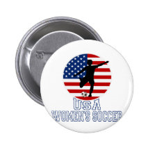 USA Women's Soccer Pinback Buttons