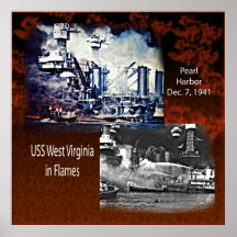 USS West Virgina, Pearl Harbour 1941 Poster