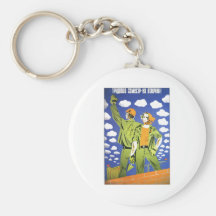 USSR CCCP Cold War Soviet Union Propaganda Posters Key Chain