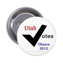 Utah Votes Obama 2012 Pinback Button