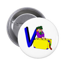 V Clown Pinback Buttons