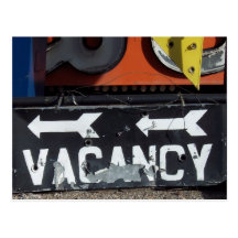 Vacancy Sign Post Card
