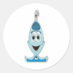 Vaccum Cartoon Blue Stickers