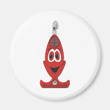 Vacuum Cartoon Red Refrigerator Magnet
